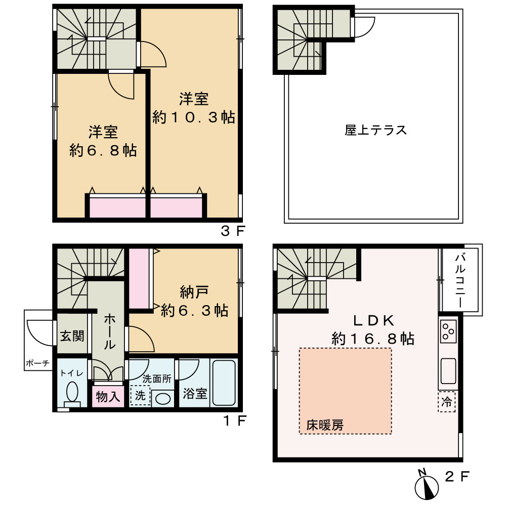 4階建て・間取り図