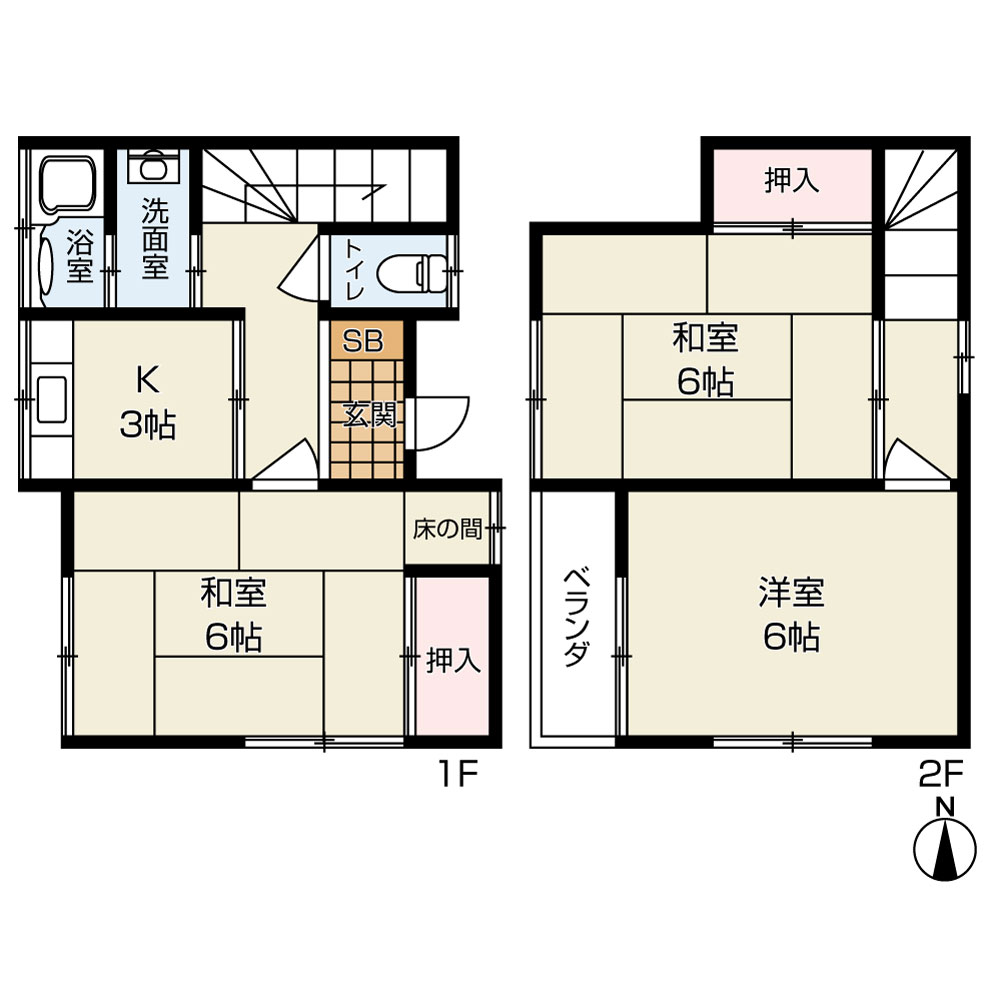2階建て・間取り図