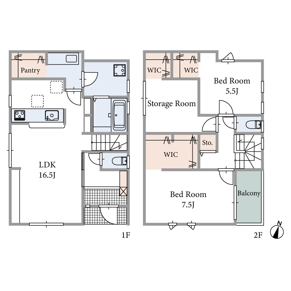 2階建て・間取り図