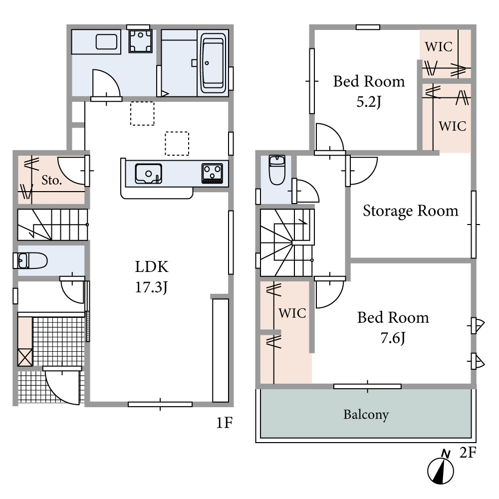 2階建て・間取り図