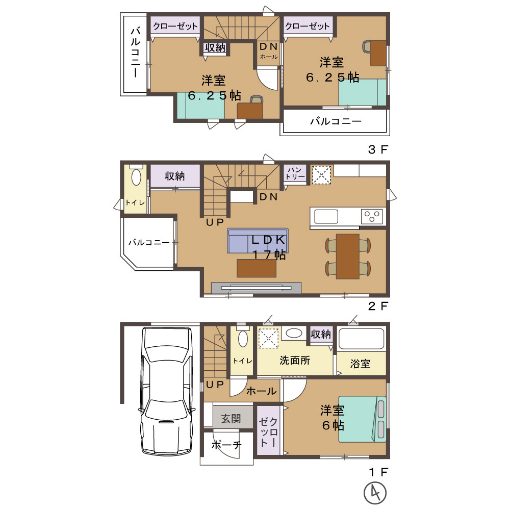 3階建て・間取り図