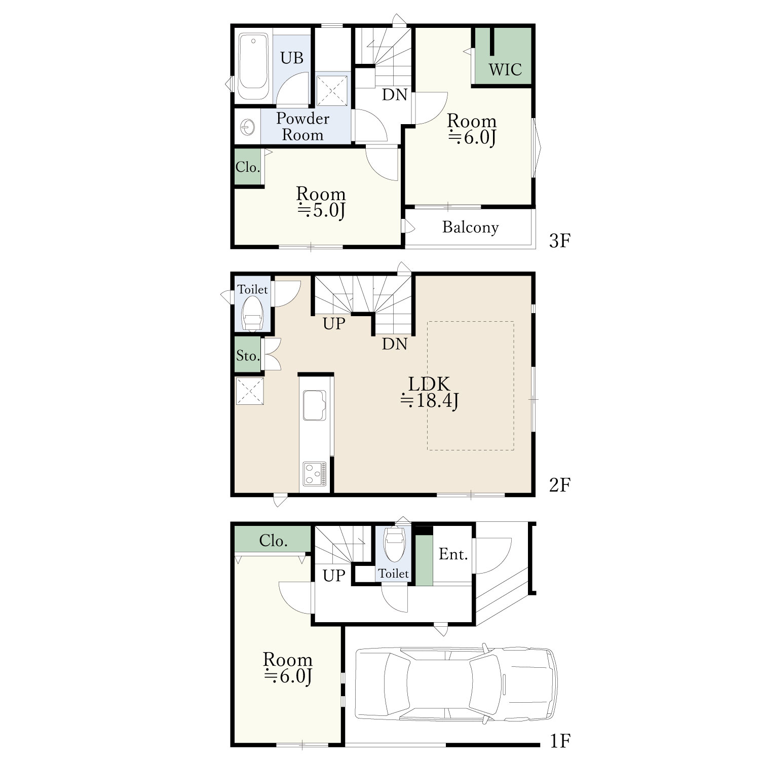 3階建て・間取り図