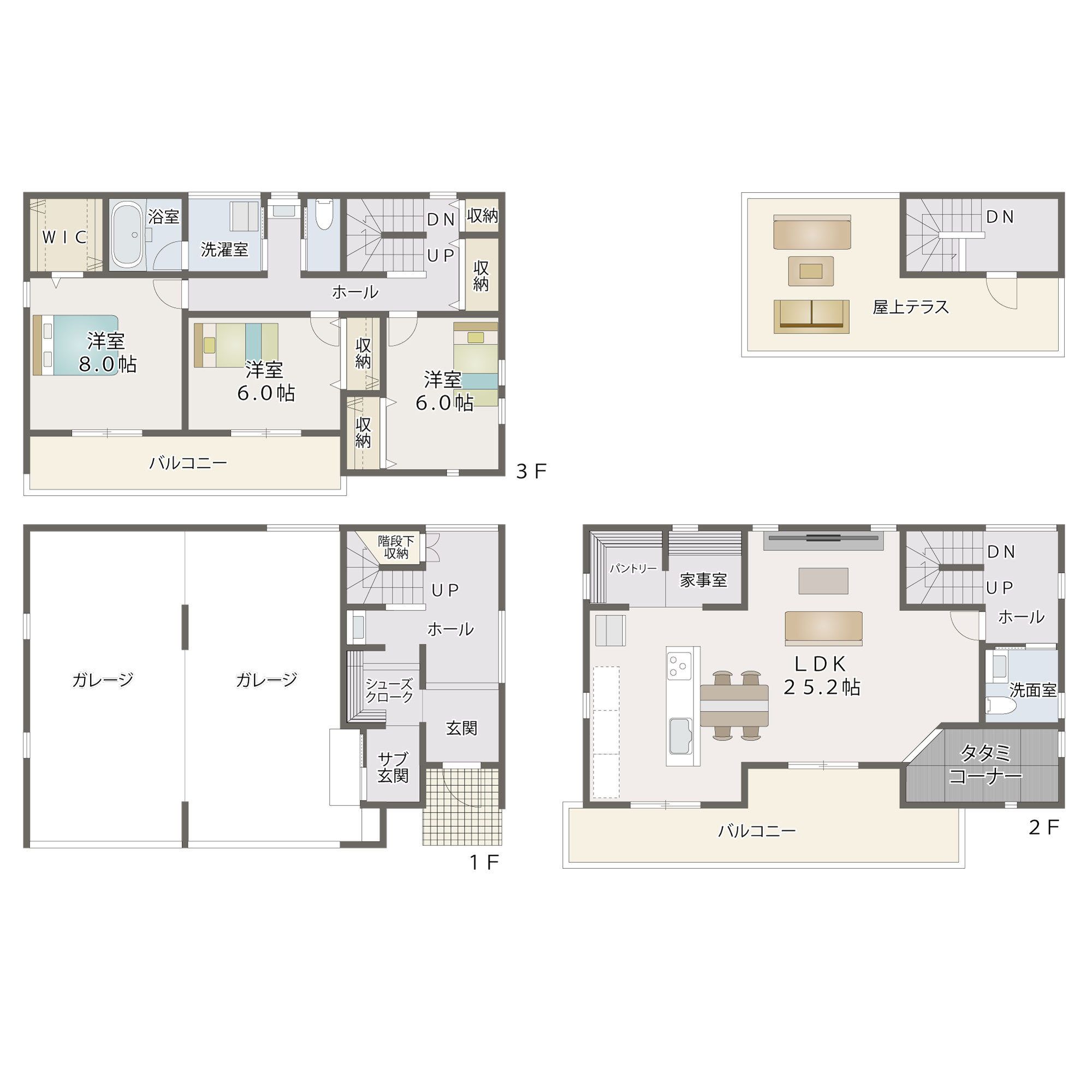 3階建て・間取り図