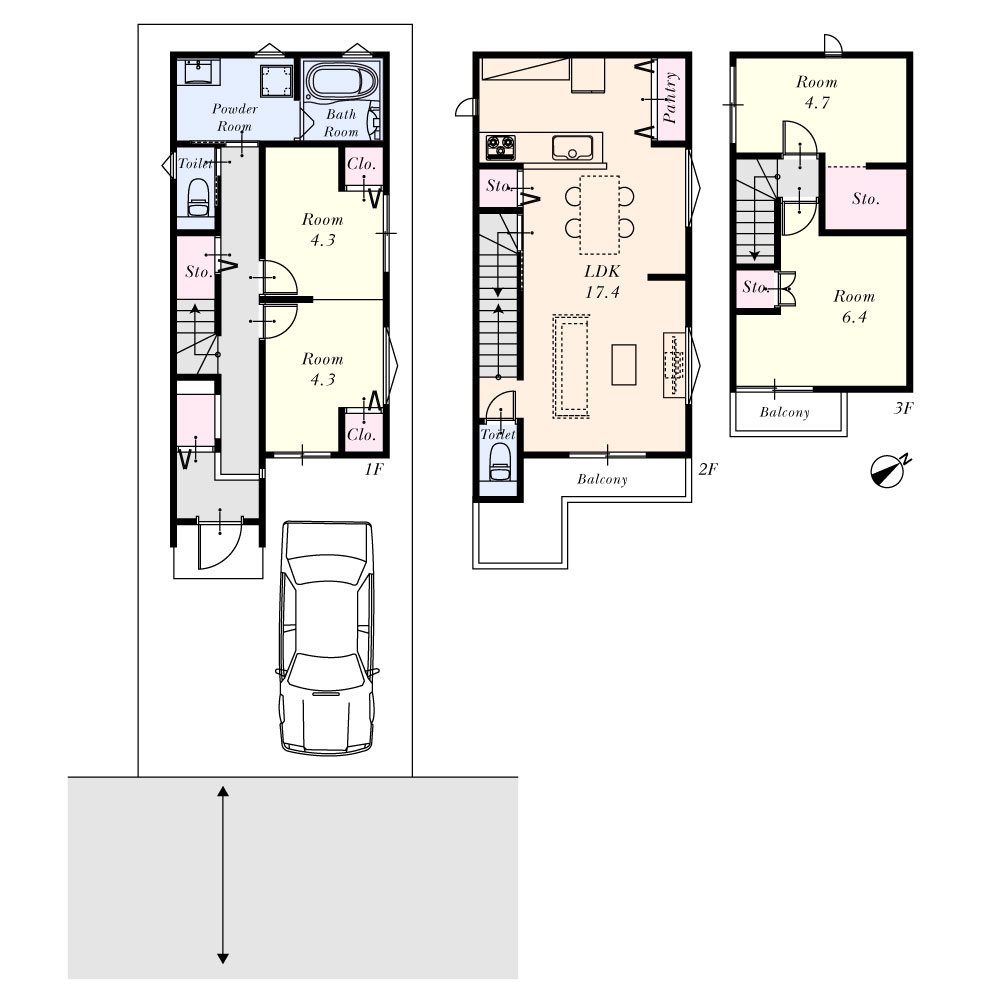 3階建て・間取り図