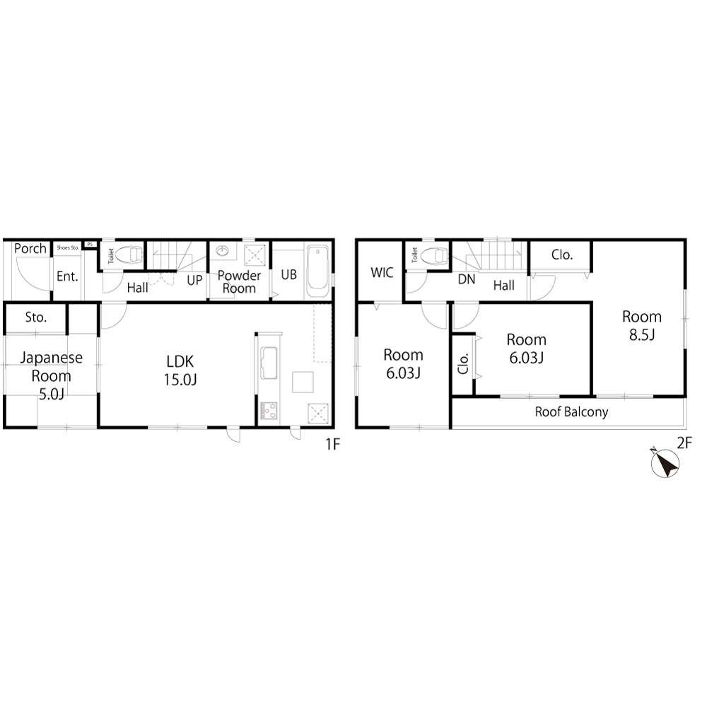 2階建て・間取り図
